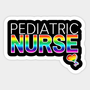 Pediatric Nurse Rainbow Letters Sticker